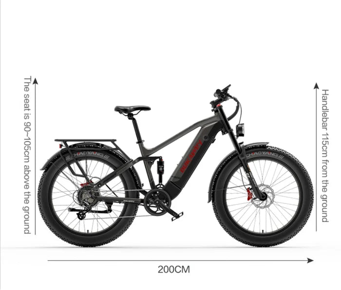 (EU Stock) DUKAWEY Silvertip8 Fat Tire Electric Bike 1000W 52V20Ah Samsung Cells Hydraulic Brake Off Road Ebike