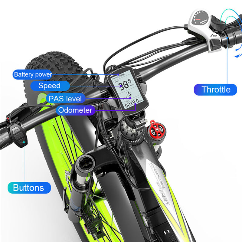 (EU Stock) Lankeleisi XC 4000 Electric Fat Bike-yellow/green——48V 17.5Ah 1000W Brushless Single Motor Ebike