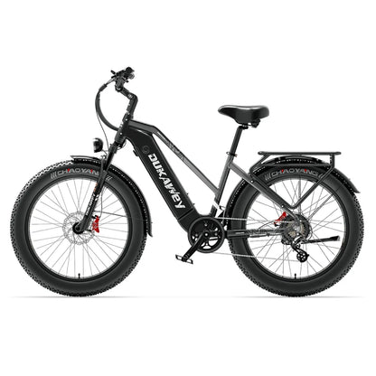 （EU Stock） DUKAWEY DM530PLUS Step-Thru Fat Tire Electric Bike 1000W 52V20Ah Samsung Battery Hydraulic Brake Commuter Ebike