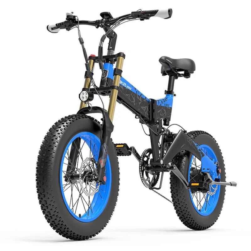 LANK ELEISI X3000PLUS Folding Fat Tire Electric Bike 1000W Full Suspension Hydraulic Brake Foldable Off Road Ebike