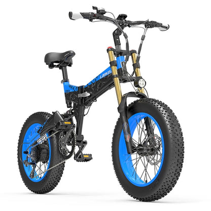 LANK ELEISI X3000PLUS Folding Fat Tire Electric Bike 1000W Full Suspension Hydraulic Brake Foldable Off Road Ebike