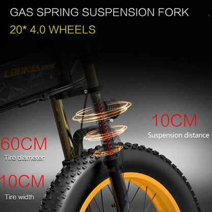 LANK ELEISI X3000PLUS Folding Fat Tire Electric Bike 1000W Full Suspension Hydraulic Brake Foldable Off Road Ebike