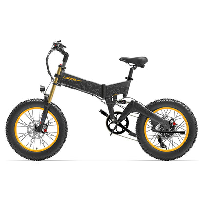 LANK ELEISI X3000PLUS Folding Fat Tire Electric Bike 1000W Full Suspension Hydraulic Brake Foldable Off Road Ebike
