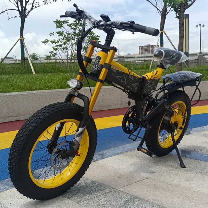 LANK ELEISI X3000PLUS Folding Fat Tire Electric Bike 1000W Full Suspension Hydraulic Brake Foldable Off Road Ebike