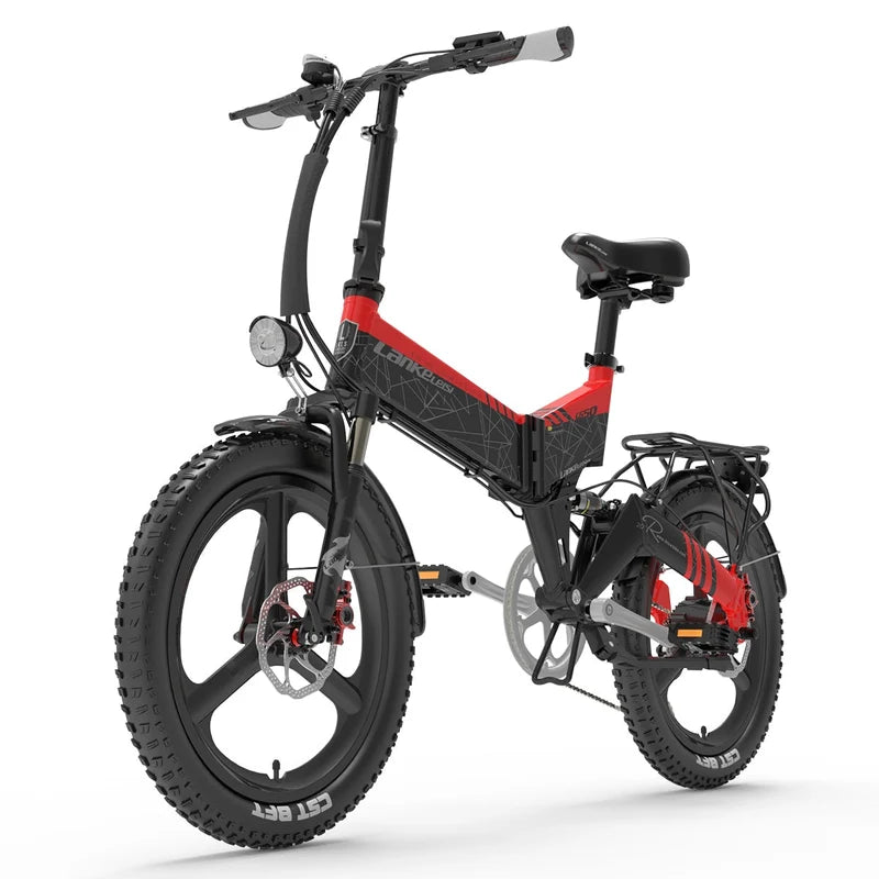 (EU Stock) LANKELEISI G650 Foldable Electric Bike 500W Motor 48V 12.8Ah 20×2.4" Fat Tire Hydraulic Brakes E-bike